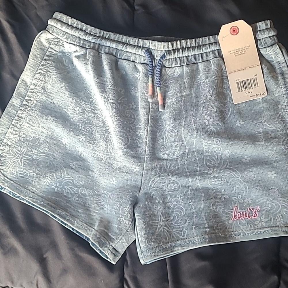 Levi's Girl Knit Shorts, Large, Blue